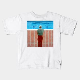 Man thinking by pool Kids T-Shirt